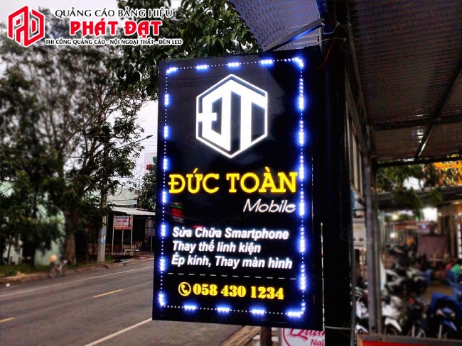Mẫu bảng hiệu hộp đèn led cho cửa hàng điện thoại - Đơn vị làm bảng hiệu hộp đèn giá rẻ, uy tín TPHCM