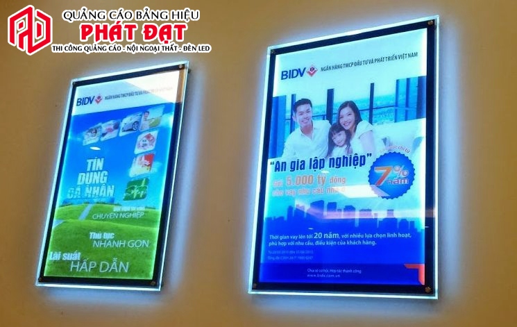 Mẫu bảng hiệu hộp đèn led siêu mỏng ngân hàng - Thi công làm bảng hiệu hộp đèn đẹp
