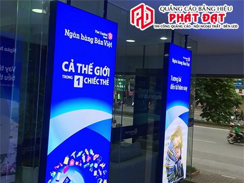 Mẫu bảng hiệu hộp đèn siêu mỏng ngân hàng showroom - Làm bảng hiệu hộp đèn led đẹp, uy tín