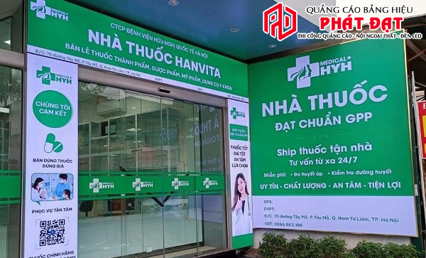 Mẫu bảng hiệu hộp đèn tiệm thuốc tây - Liên hệ làm bảng hiệu hộp đèn giá rẻ