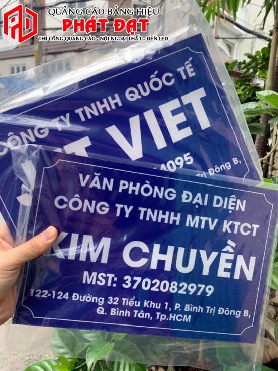 Mẫu biển tên công ty bằng mica - Làm biển công ty mica đẹp, giá rẻ tại TPHCM