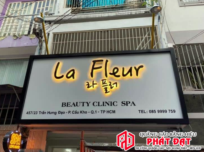 mẫu bảng hiệu chữ nổi đèn LED cho spa
