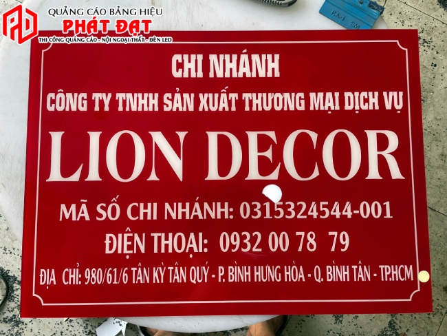 Mẫu biển công ty alu dán decal đẹp, chi phí rẻ