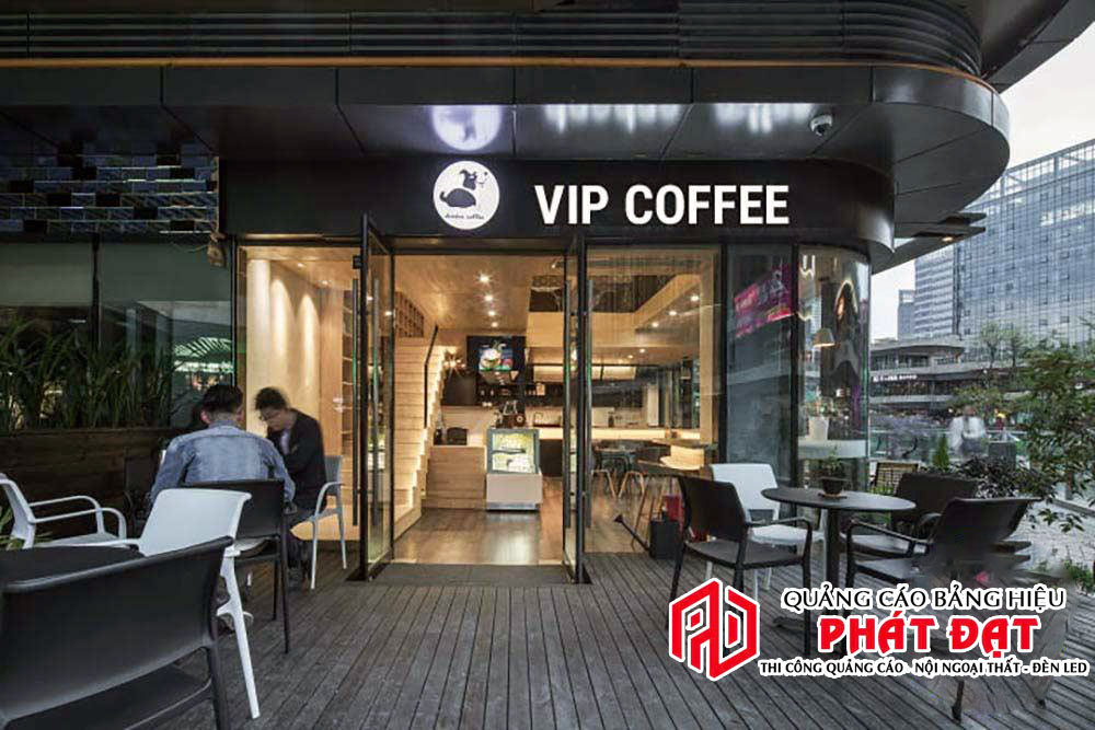 Mẫu bảng hiệu alu đèn led quán cafe