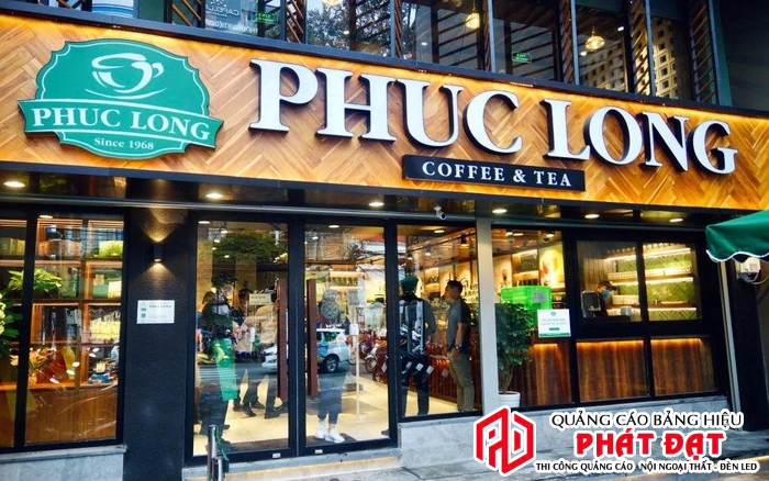 Mẫu bảng hiệu quán cà phê trà sữa Phúc Long